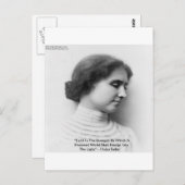 Helen Keller "Faith/Strength" Zitat von Weisheit Postkarte (Vorne/Hinten)