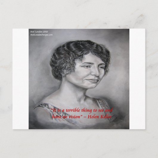 Helen Keller hat Vision Wisdom Zitat Postkarte (Vorderseite)