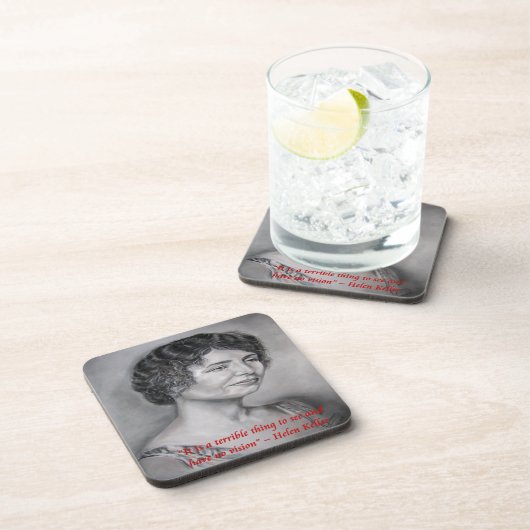 Helen Keller hat Vision Wisdom Zitat Untersetzer (Rechte Seite)