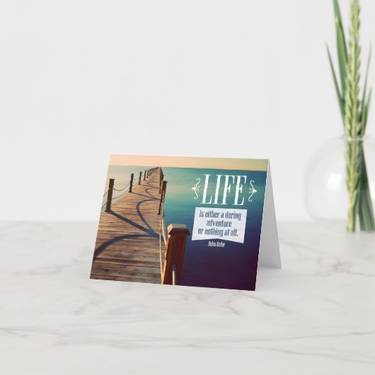 Helen Keller Inspiration Zitat "Adventure" Dankeskarte (Vorderseite)