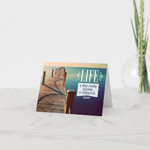 Helen Keller Inspiration Zitat "Adventure" Dankeskarte