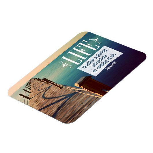 Helen Keller Inspiration Zitat "Adventure" Flexi Magnet (Linke Seite)