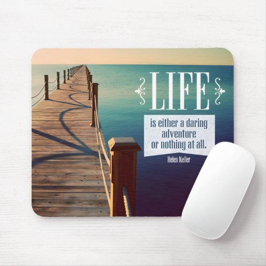 Helen Keller Inspiration Zitat "Adventure" Mousepad (Mit Mouse)