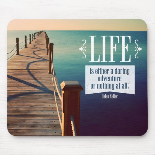 Helen Keller Inspiration Zitat "Adventure" Mousepad (Vorne)