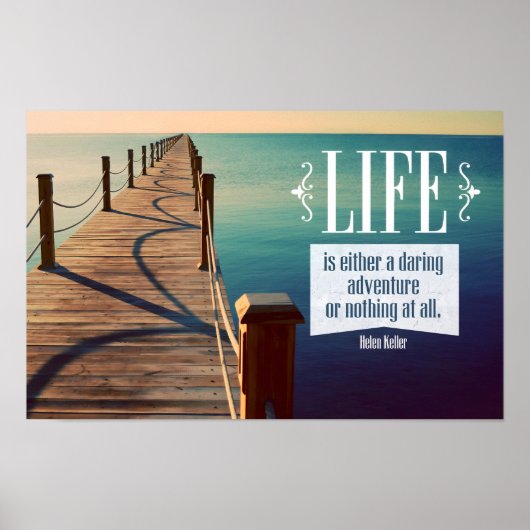 Helen Keller Inspiration Zitat "Adventure" Poster (Vorne)