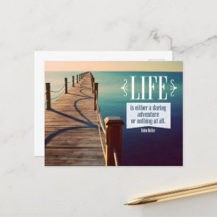 Helen Keller Inspiration Zitat "Adventure" Postkarte