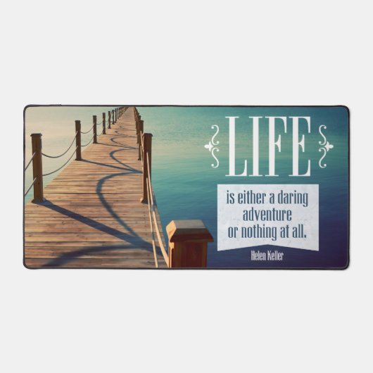 Helen Keller Inspiration Zitat "Adventure" Schreibtischunterlage (Vorderseite)