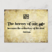 Helen Keller Inspiration Zitat Heresy eines Alters Postkarte (Vorderseite)