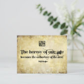 Helen Keller Inspiration Zitat Heresy eines Alters Postkarte (Stehend Vorderseite)