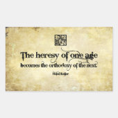 Helen Keller Inspiration Zitat Heresy eines Alters Rechteckiger Aufkleber (Vorderseite)