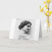 Helen Keller "Leben ist Abenteuer" Weisheit Zitat  Karte (Gelbe Blume)