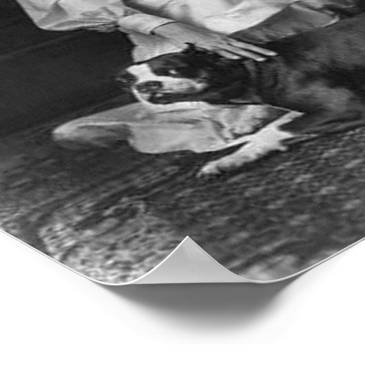 Helen Keller mit Hund Poster (Ecke)