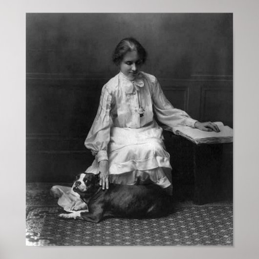 Helen Keller mit Hund Poster (Vorne)