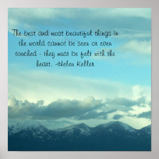 Helen Keller Quote Montana Sky Poster