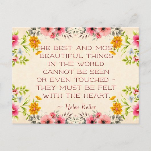 Helen Keller Quote Postcard Postkarte (Vorderseite)