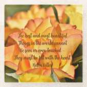 Helen Keller Quote Rose Untersetzer (Vorderseite)