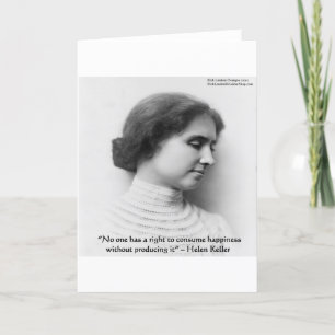 Helen Keller "Right 2 Happiness" Weisheit Zitat Ge Karte