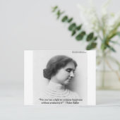 Helen Keller "Right 2 Happiness" Weisheit Zitat Ge Postkarte (Stehend Vorderseite)