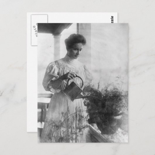 Helen Keller Watering Pflanze Portrait Postkarte (Vorne/Hinten)