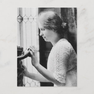 Helen Keller Watering Pflanze Portrait Postkarte