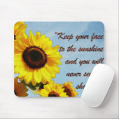 Helen Keller-Zitat mit Sonnenblume Mousepad (Mit Mouse)