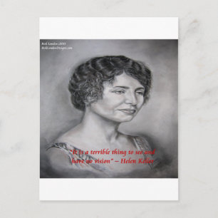 Helen Keller Zitat über Vision und Weisheit Postkarte