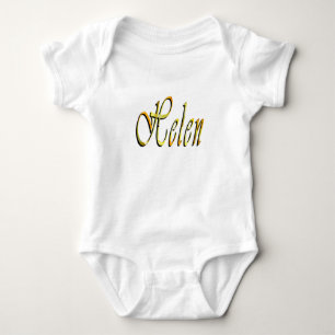 Helen Name In Floral Gelb, Baby Strampler