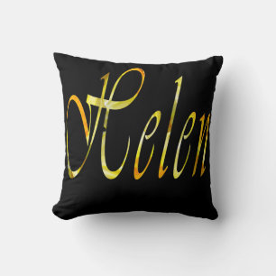 Helen Name In Floral Gelb, Kissen