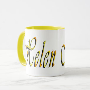 Helen, Name, Logo, Gelbe Combo-Kaffee-Tasse Tasse