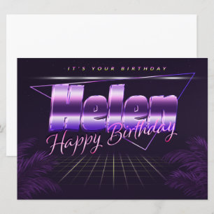 Helen Name Vorname lila retro Karte Geburtstag
