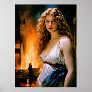 "Helen, Spartas Schönheit, Trojas Feuer" Poster