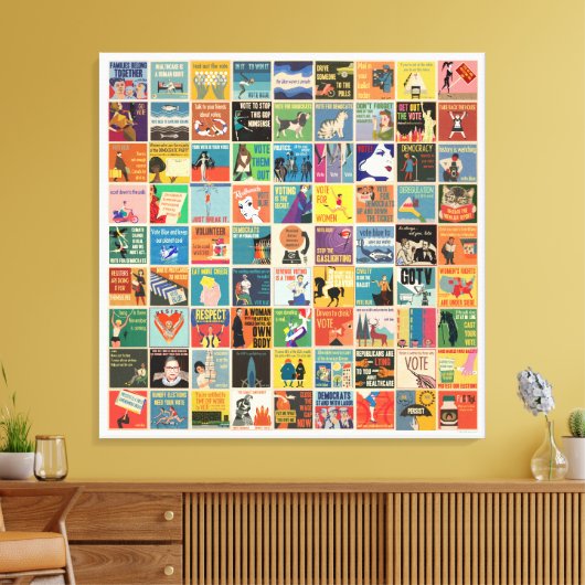 Helen Stickler Collage gepackt Leinwand Druck (Insitu (Wohnzimmer))