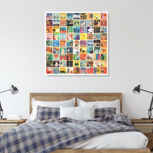 Helen Stickler Collage gepackt Leinwand Druck (Insitu (Schlafzimmer))