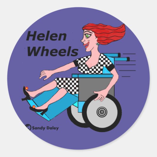 Helen Wheels Hell on Wheels Runder Aufkleber (Vorderseite)