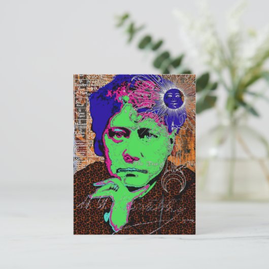 Helena Blavatsky Theosophy Occult Esoteric New Age Postkarte (Stehend Vorderseite)