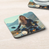 Helena Chevalier auf der Autobahn-Reise entlang de Getränkeuntersetzer (Linke Seite)