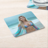 Helena Chevalier: Ruhe an der Küste Rechteckiger Pappuntersetzer (angewinkelt)