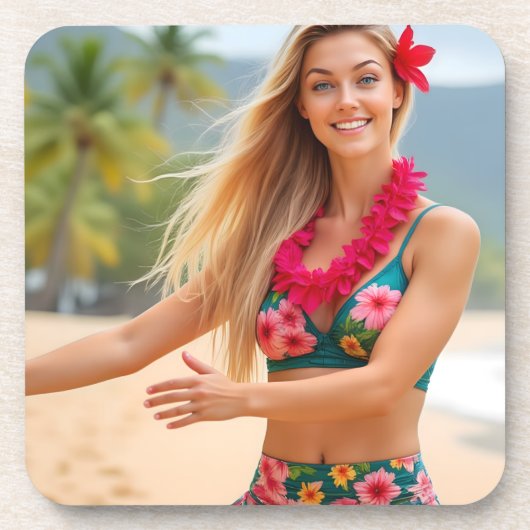 Helena Chevalier: Tanzen am Meer Plastik Getränkeuntersetzer (Vorderseite)