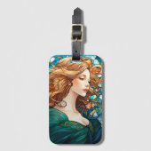 Helena - Dark Blonde Woman in Art Nouveau Style Gepäckanhänger (Vorderseite Vertikal)