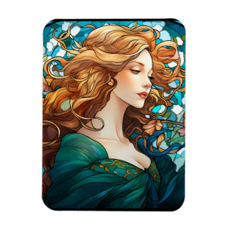 Helena - Dunkelblonde Frau im Jugendstil Magnet