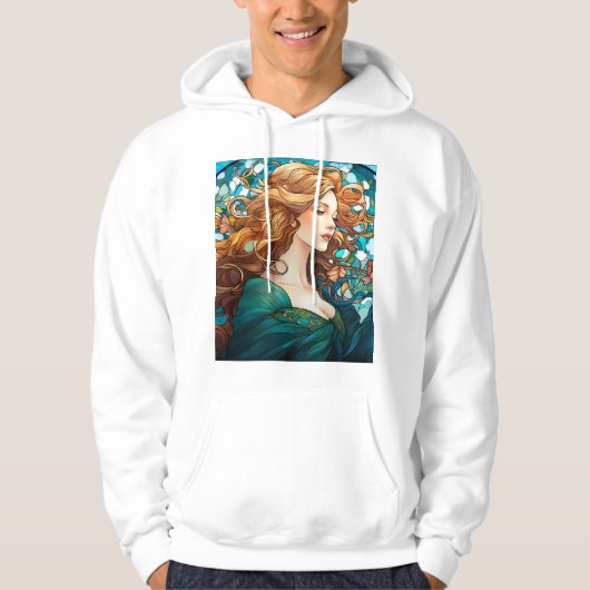 Helena - Dunkle Blonde Frau im Jugendstil Hoodie (Vorderseite)