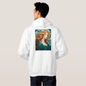 Helena - Dunkle Blonde Frau im Jugendstil Hoodie (Schwarz voll)