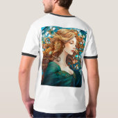 Helena - Dunkle Blonde Frau im Jugendstil T-Shirt (Rückseite)