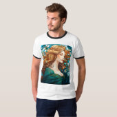 Helena - Dunkle Blonde Frau im Jugendstil T-Shirt (Vorne ganz)