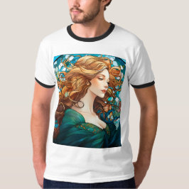 Helena - Dunkle Blonde Frau im Jugendstil T-Shirt