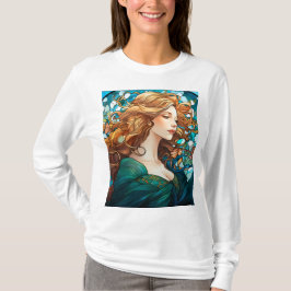 Helena - Dunkle Blonde Frau im Jugendstil T-Shirt