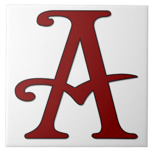 Helena Letter A in Roter Monogramm-Tile Fliese