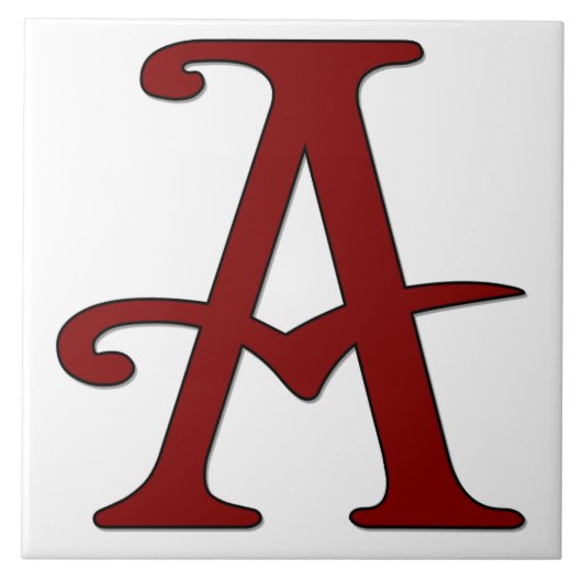 Helena Letter A in Roter Monogramm-Tile Fliese (Vorderseite)