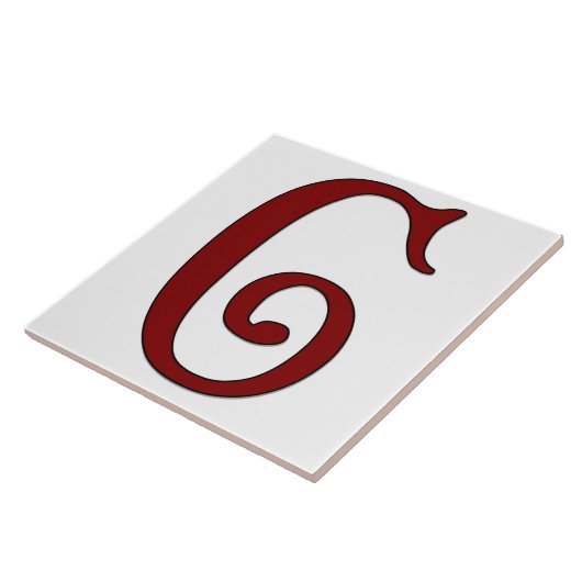 Helena Letter C in Roter Monogramm-Tile Fliese (Seite)