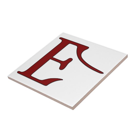 Helena Letter E in der Roten Monogramm-Tile Fliese (Seite)